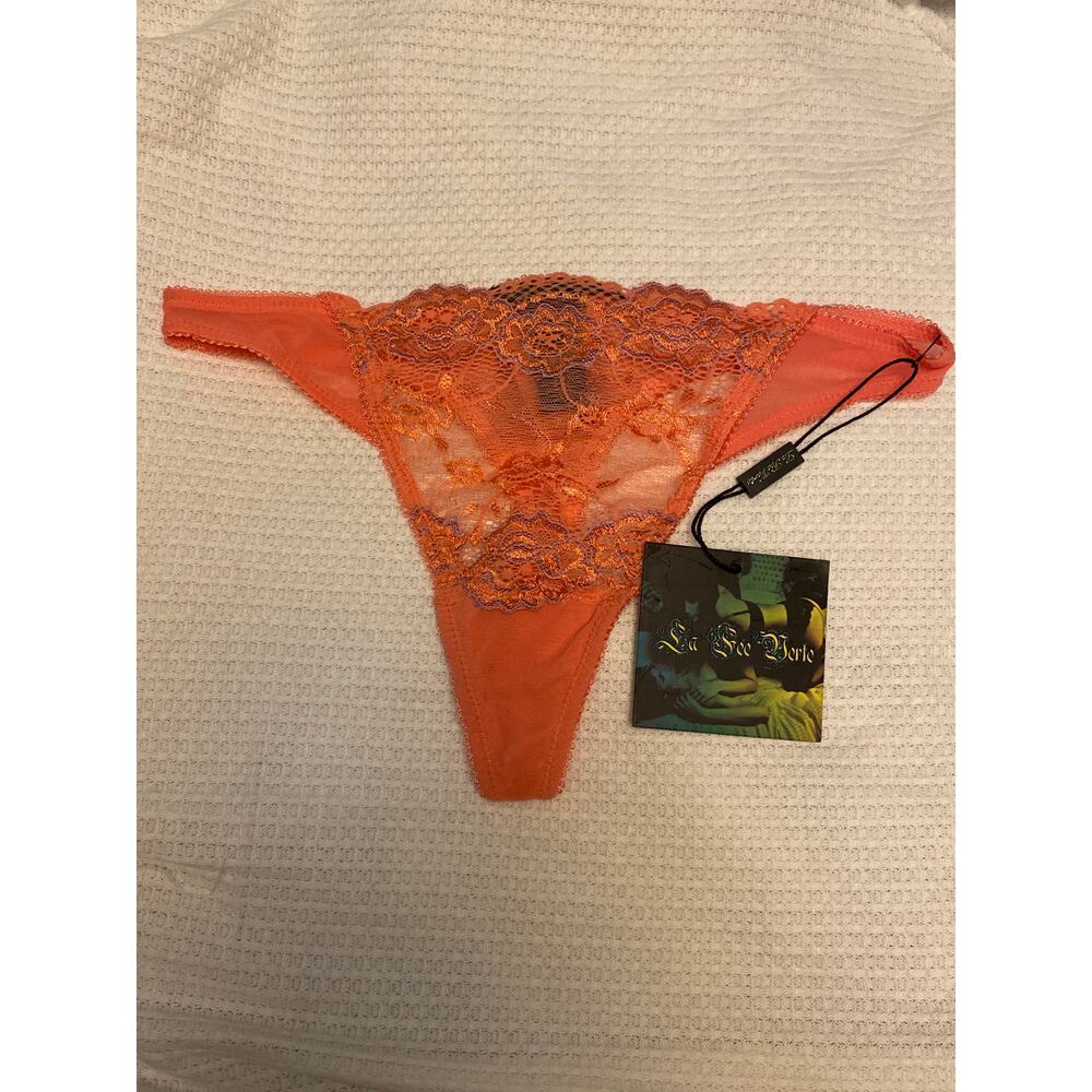 Brand New La Fee Verte Women's Medium Watermelon Pink Eve Thong Panties